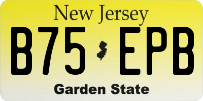 NJ license plate B75EPB