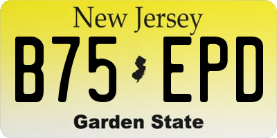 NJ license plate B75EPD
