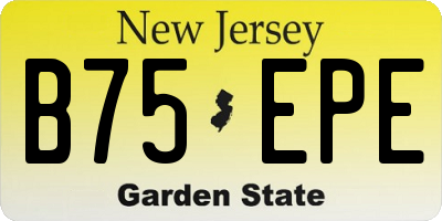 NJ license plate B75EPE