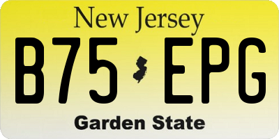 NJ license plate B75EPG