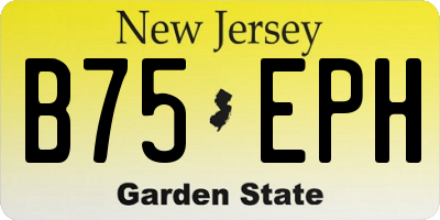 NJ license plate B75EPH