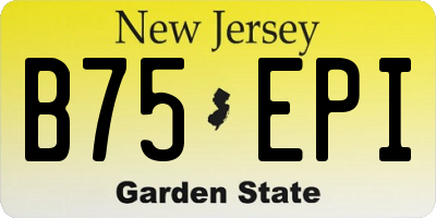 NJ license plate B75EPI