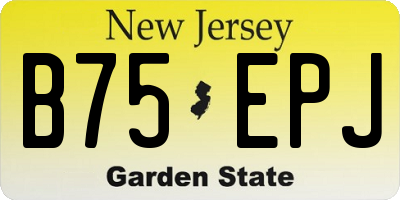 NJ license plate B75EPJ