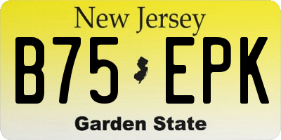 NJ license plate B75EPK