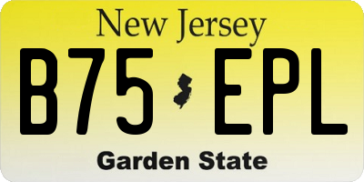 NJ license plate B75EPL