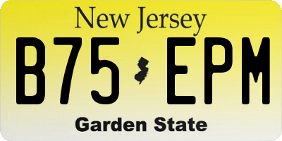 NJ license plate B75EPM