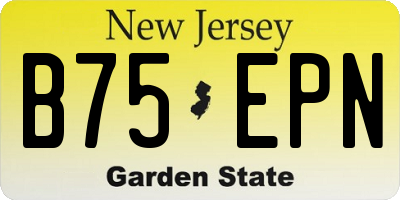 NJ license plate B75EPN