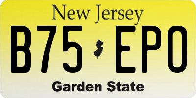 NJ license plate B75EPO