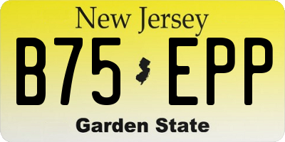 NJ license plate B75EPP