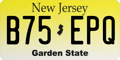 NJ license plate B75EPQ