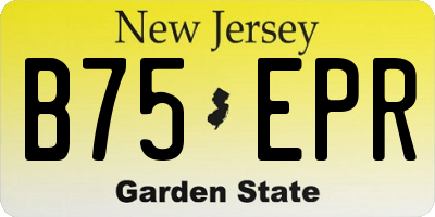 NJ license plate B75EPR