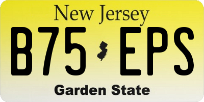 NJ license plate B75EPS