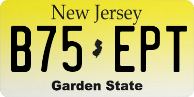 NJ license plate B75EPT