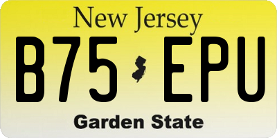 NJ license plate B75EPU