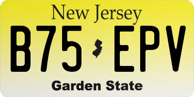 NJ license plate B75EPV