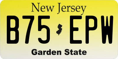 NJ license plate B75EPW