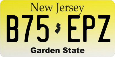 NJ license plate B75EPZ