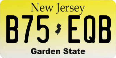 NJ license plate B75EQB