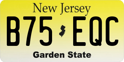 NJ license plate B75EQC