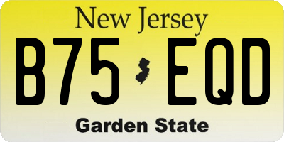 NJ license plate B75EQD