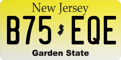 NJ license plate B75EQE