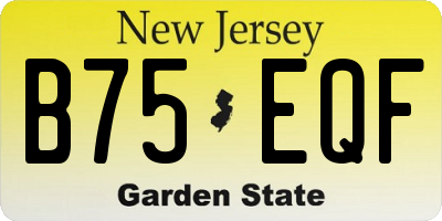 NJ license plate B75EQF