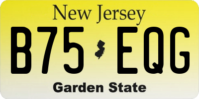 NJ license plate B75EQG