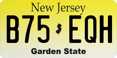 NJ license plate B75EQH