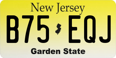 NJ license plate B75EQJ