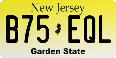 NJ license plate B75EQL