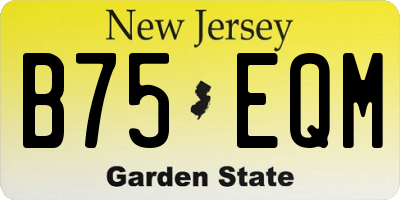 NJ license plate B75EQM