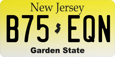 NJ license plate B75EQN