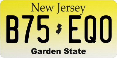 NJ license plate B75EQO