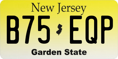 NJ license plate B75EQP