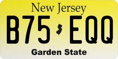 NJ license plate B75EQQ