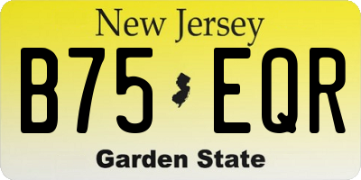 NJ license plate B75EQR