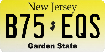 NJ license plate B75EQS