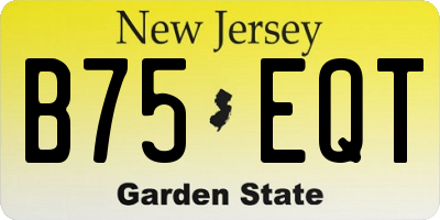 NJ license plate B75EQT