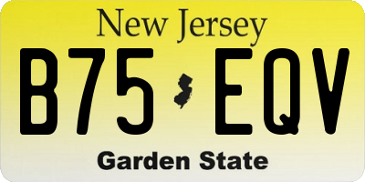 NJ license plate B75EQV