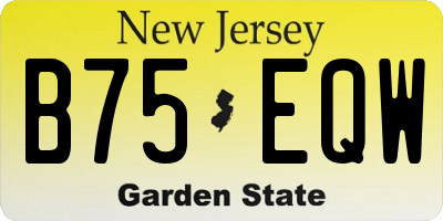 NJ license plate B75EQW