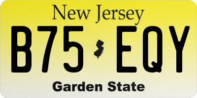 NJ license plate B75EQY