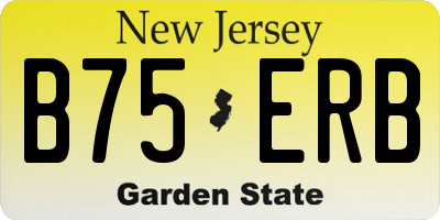 NJ license plate B75ERB