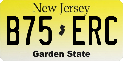 NJ license plate B75ERC