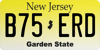 NJ license plate B75ERD