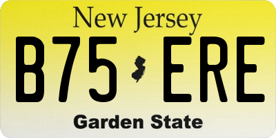 NJ license plate B75ERE