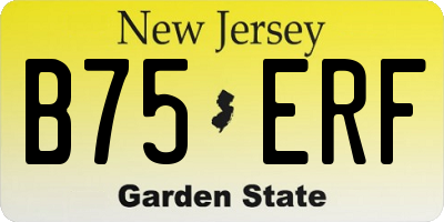 NJ license plate B75ERF