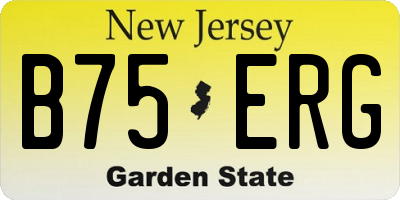NJ license plate B75ERG