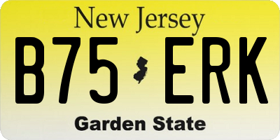 NJ license plate B75ERK