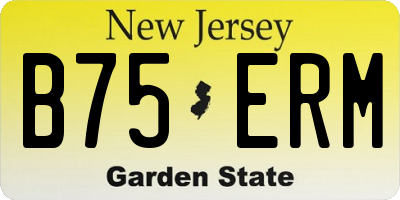 NJ license plate B75ERM