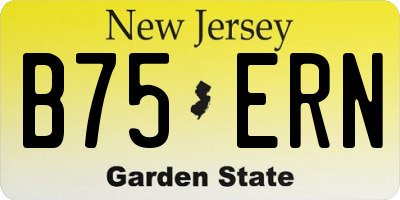 NJ license plate B75ERN